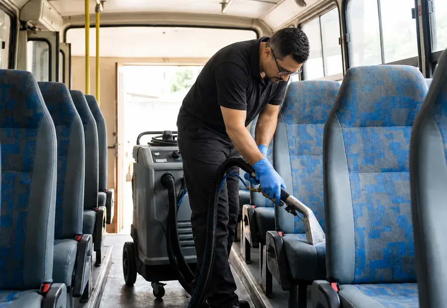 Higienização de ônibus em Pedro Leopoldo MG: Higienização de bancos de ônibus em Pedro Leopoldo, de fretamento e turismo